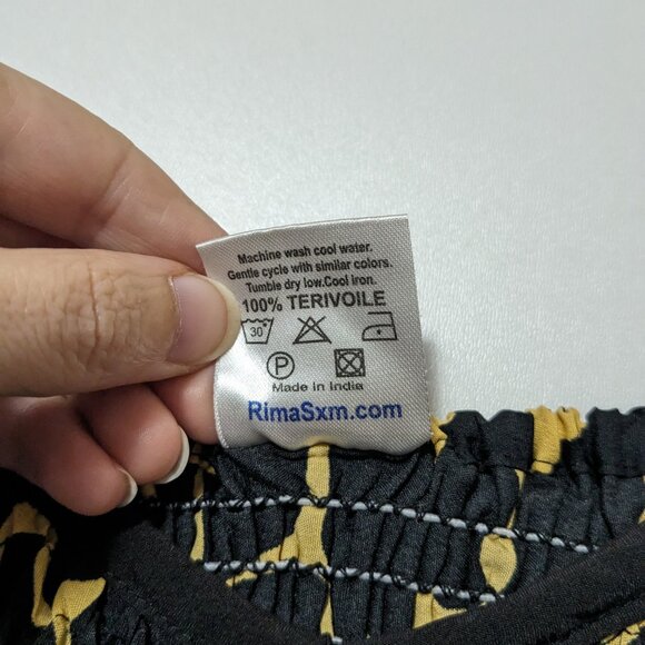 *3/$10* Rima Giraffe Print Smocked Maxi Dress Tan Black One Size - Picture 4 of 6